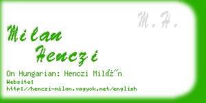 milan henczi business card